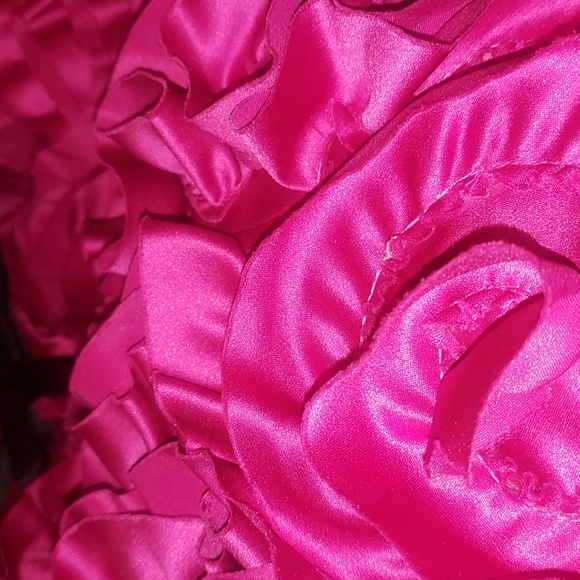 MILLY MINIS FUCHSIA BLACK ROSETTE RUFFLE DRESS 12 14 cy - Picture 7 of 9